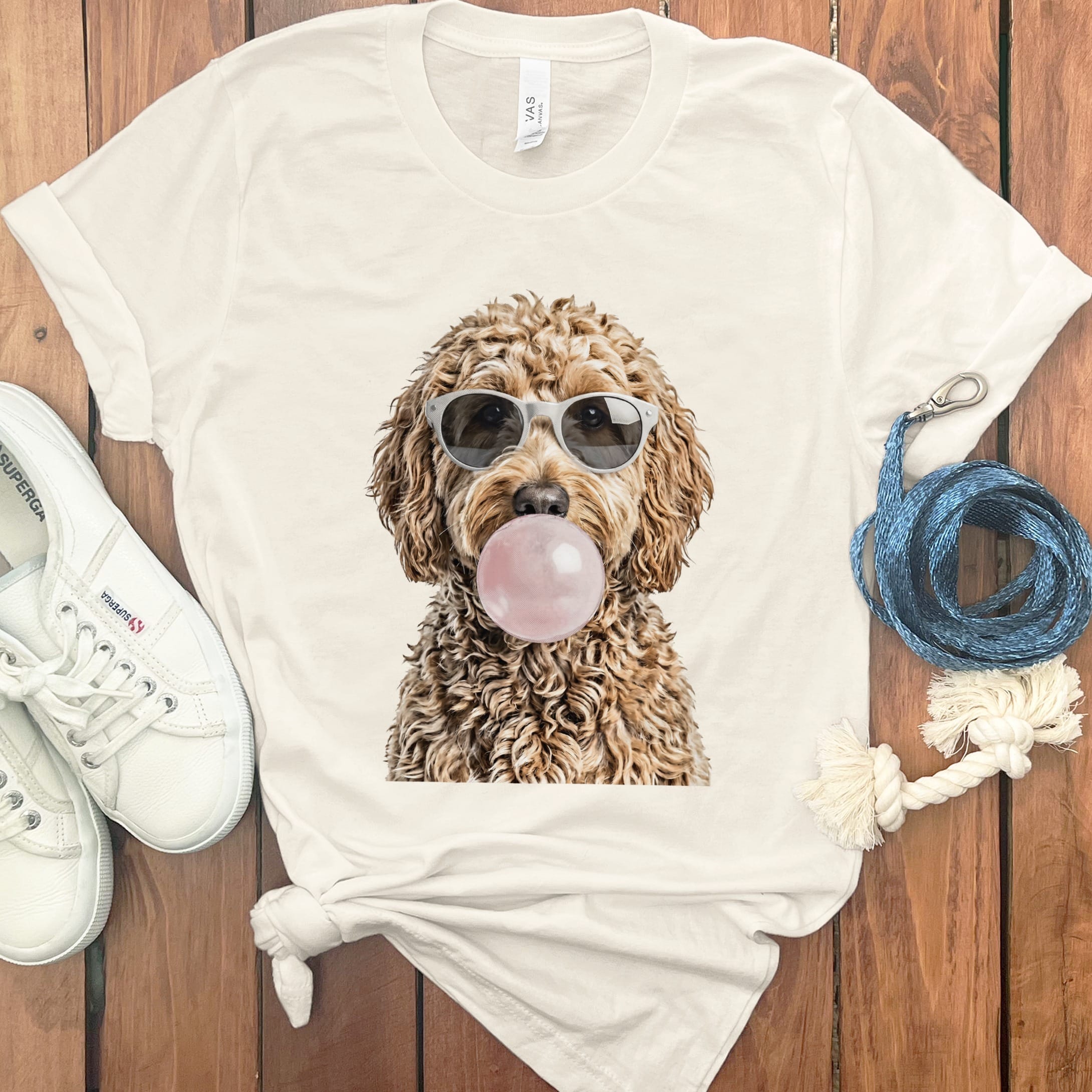 Golden Goldendoodle Bubblegum T-Shirt in Natural / S by Puppy Jo