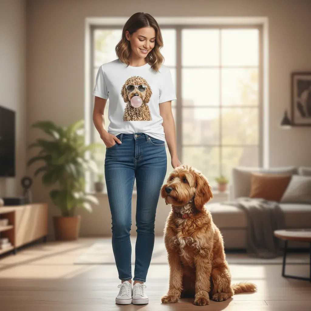 Golden Goldendoodle Bubblegum T-Shirt in by Puppy Jo