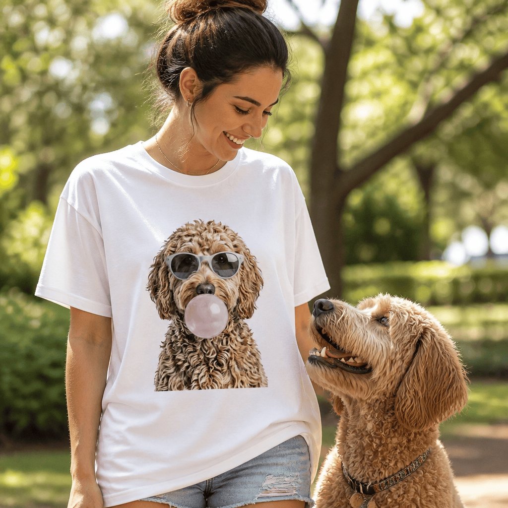 Golden Goldendoodle Bubblegum T-Shirt in by Puppy Jo