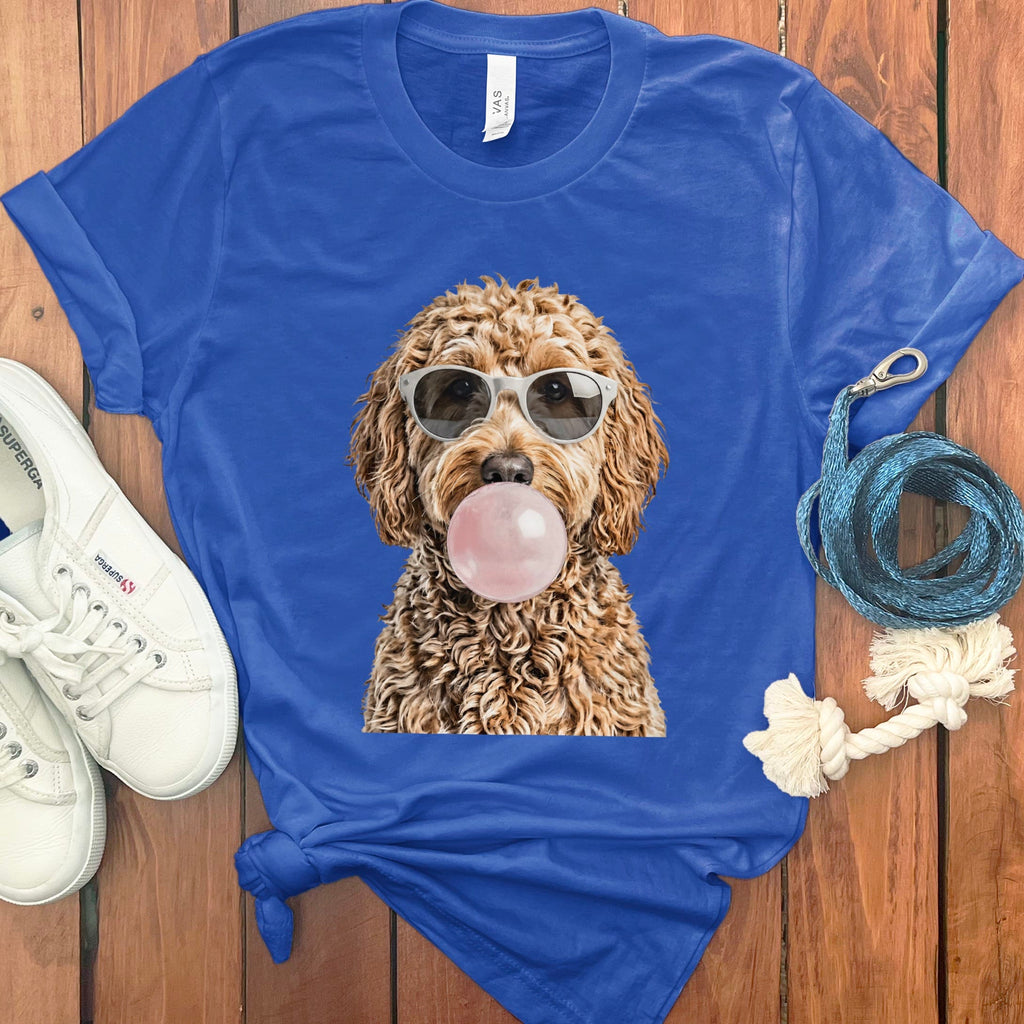 Golden Goldendoodle Bubblegum T-Shirt in True Royal / S by Puppy Jo