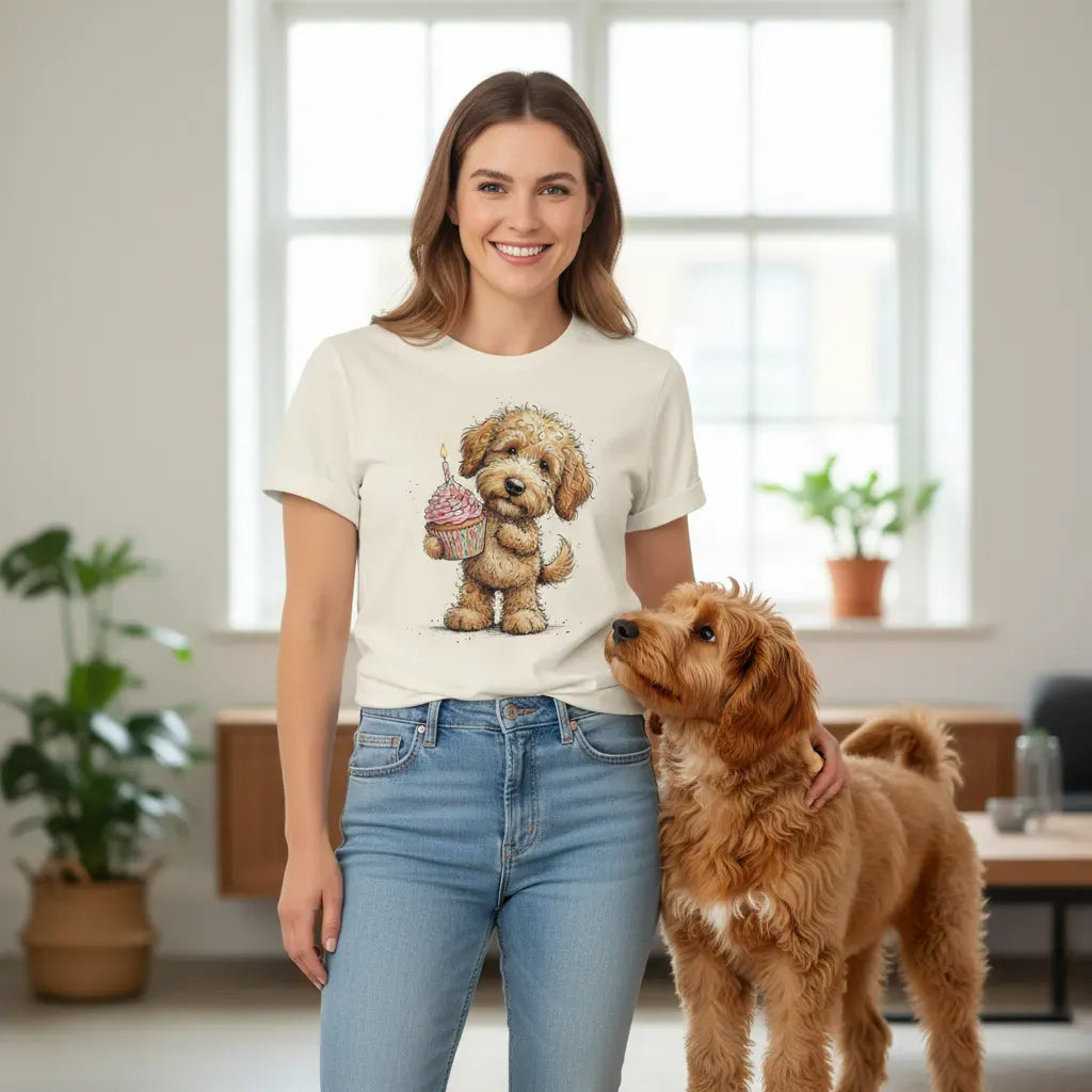 Golden Goldendoodle Cupcake T-Shirt in by Puppy Jo