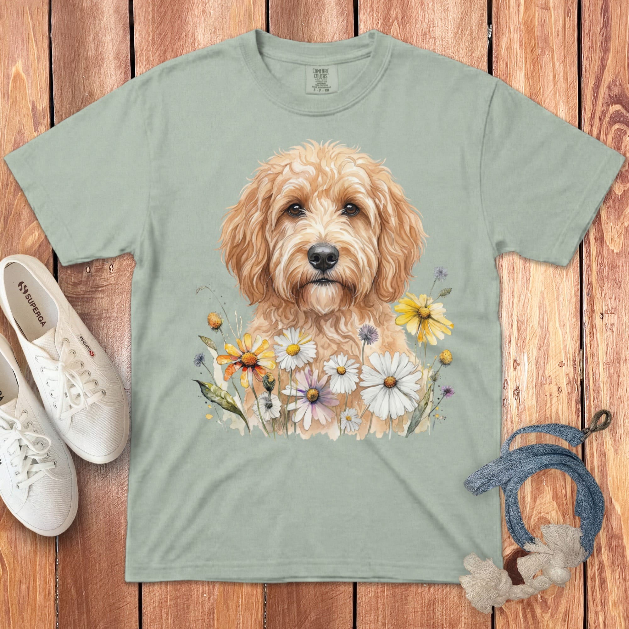 Golden Goldendoodle Daisy Signature T-Shirt in Bay / S by Puppy Jo