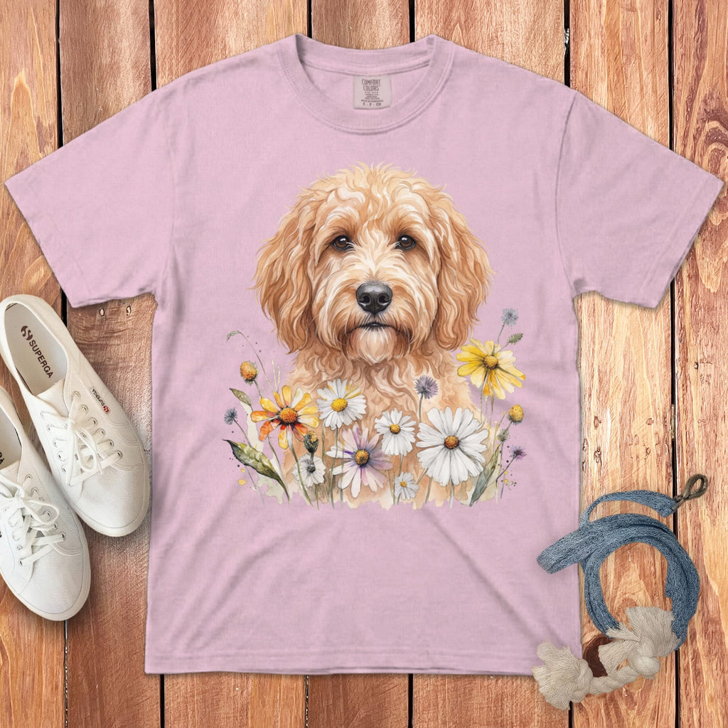 Golden Goldendoodle Daisy Signature T-Shirt in Blossom / S by Puppy Jo