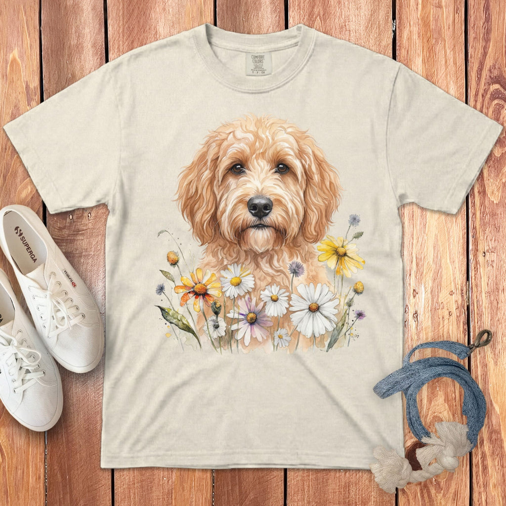 Golden Goldendoodle Daisy Signature T-Shirt in Ivory / S by Puppy Jo