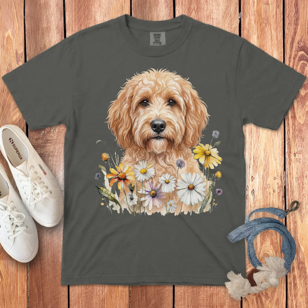 Golden Goldendoodle Daisy Signature T-Shirt in Pepper / S by Puppy Jo