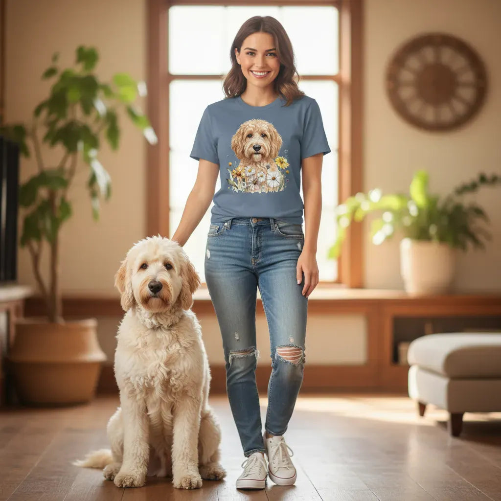 Golden Goldendoodle Daisy Signature T-Shirt in by Puppy Jo