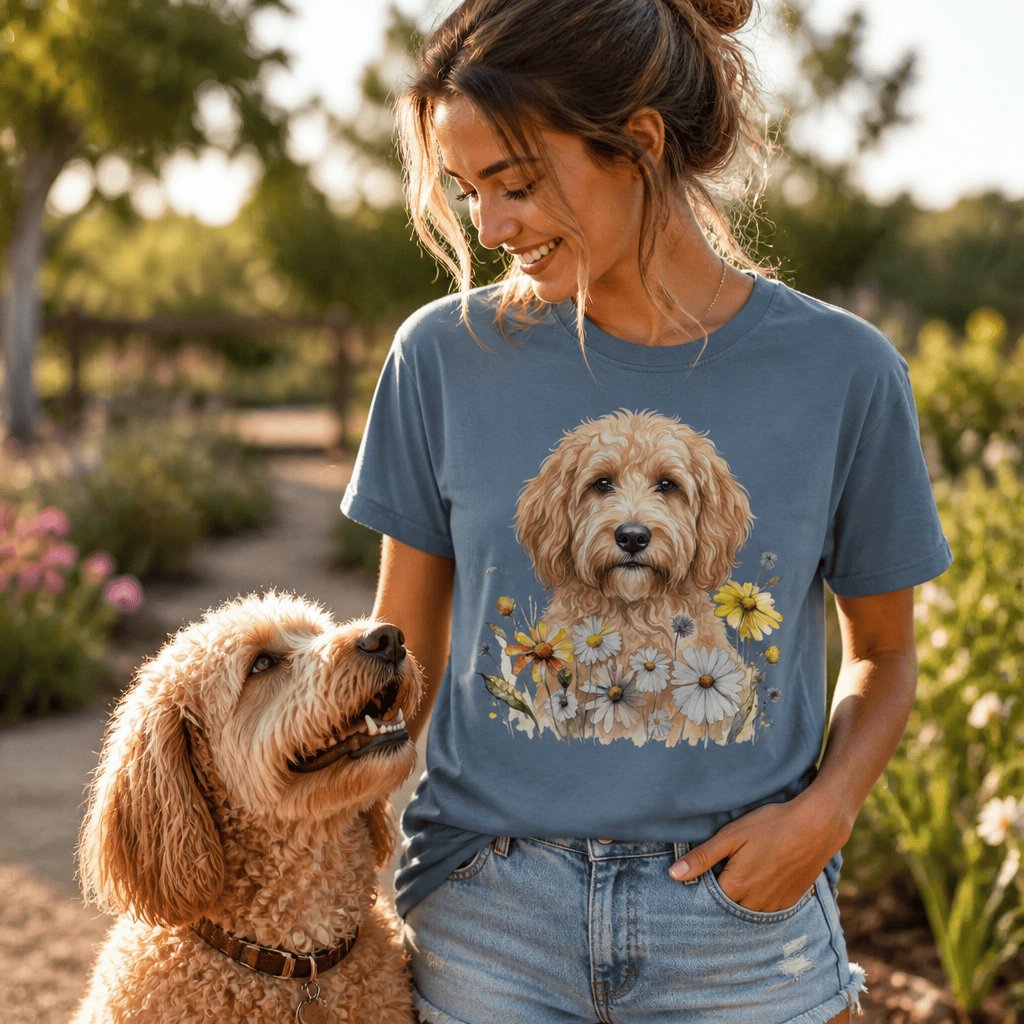 Golden Goldendoodle Daisy Signature T-Shirt in by Puppy Jo