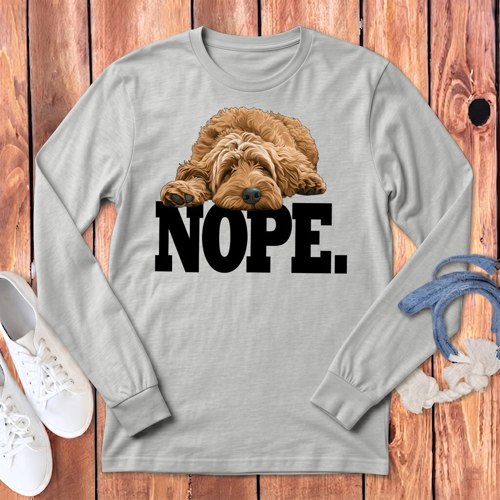 Golden Goldendoodle Labradoodle Signature Long Sleeve T-Shirt in Athletic Heather / M by Puppy Jo