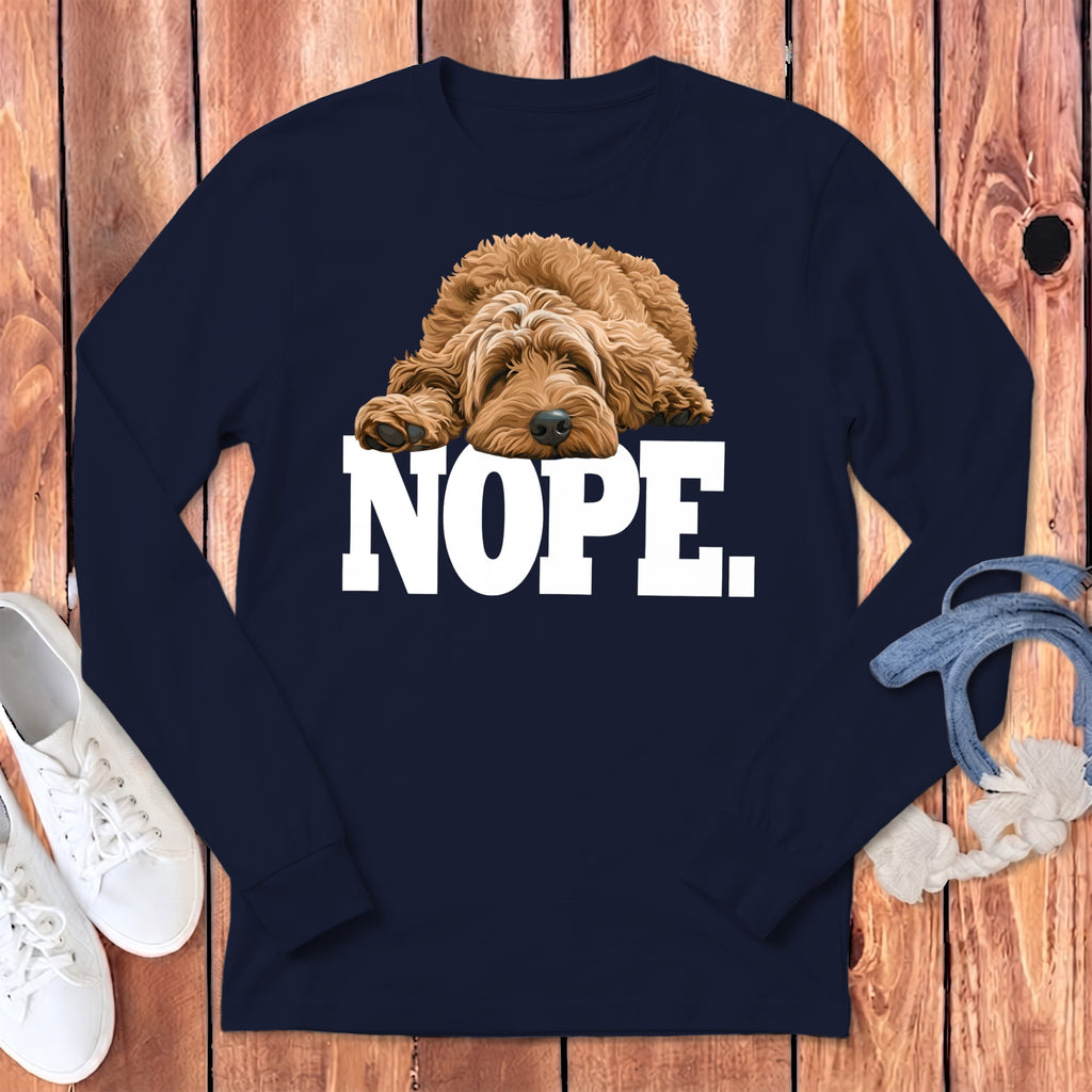 Golden Goldendoodle Labradoodle Signature Long Sleeve T-Shirt in Navy / S by Puppy Jo