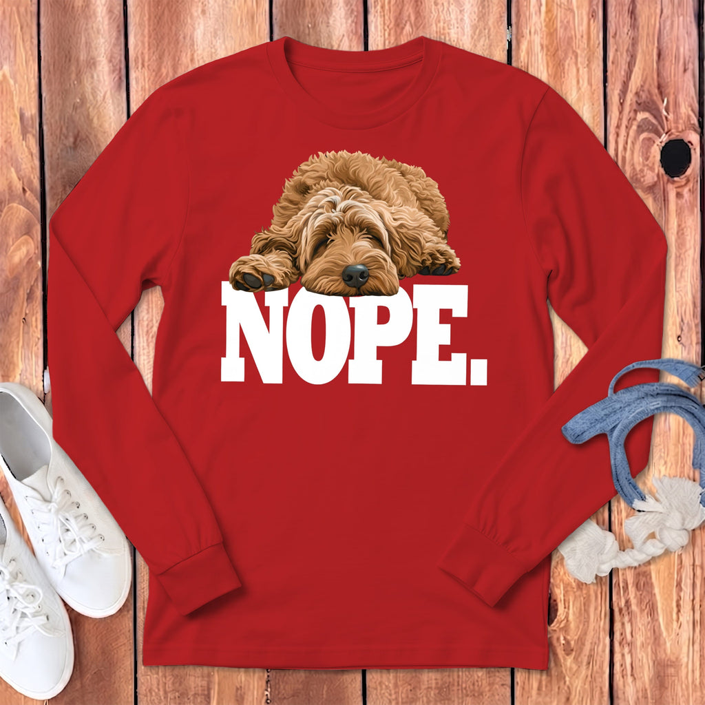 Golden Goldendoodle Labradoodle Signature Long Sleeve T-Shirt in Red / S by Puppy Jo