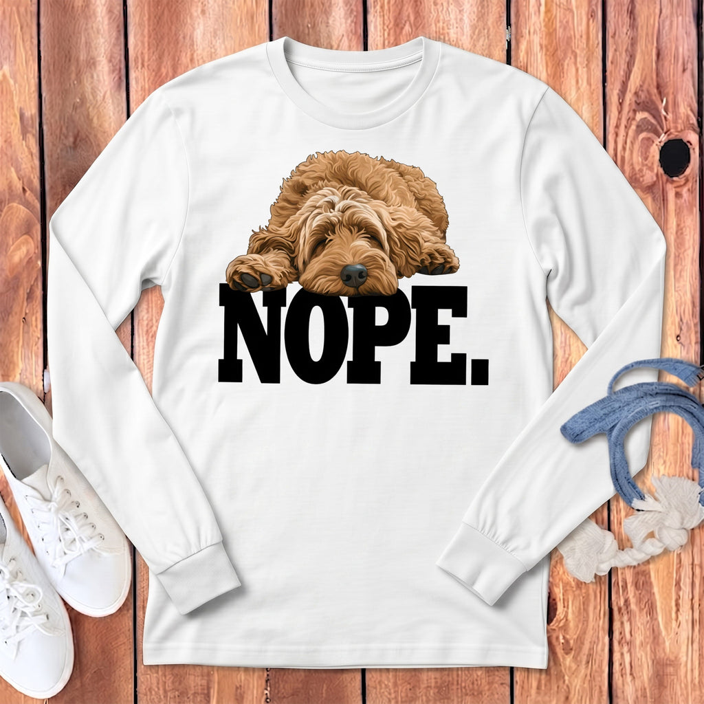 Golden Goldendoodle Labradoodle Signature Long Sleeve T-Shirt in White / S by Puppy Jo