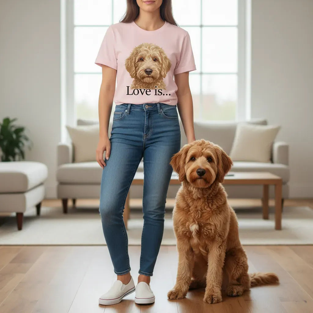 Golden Goldendoodle Love T-Shirt in by Puppy Jo