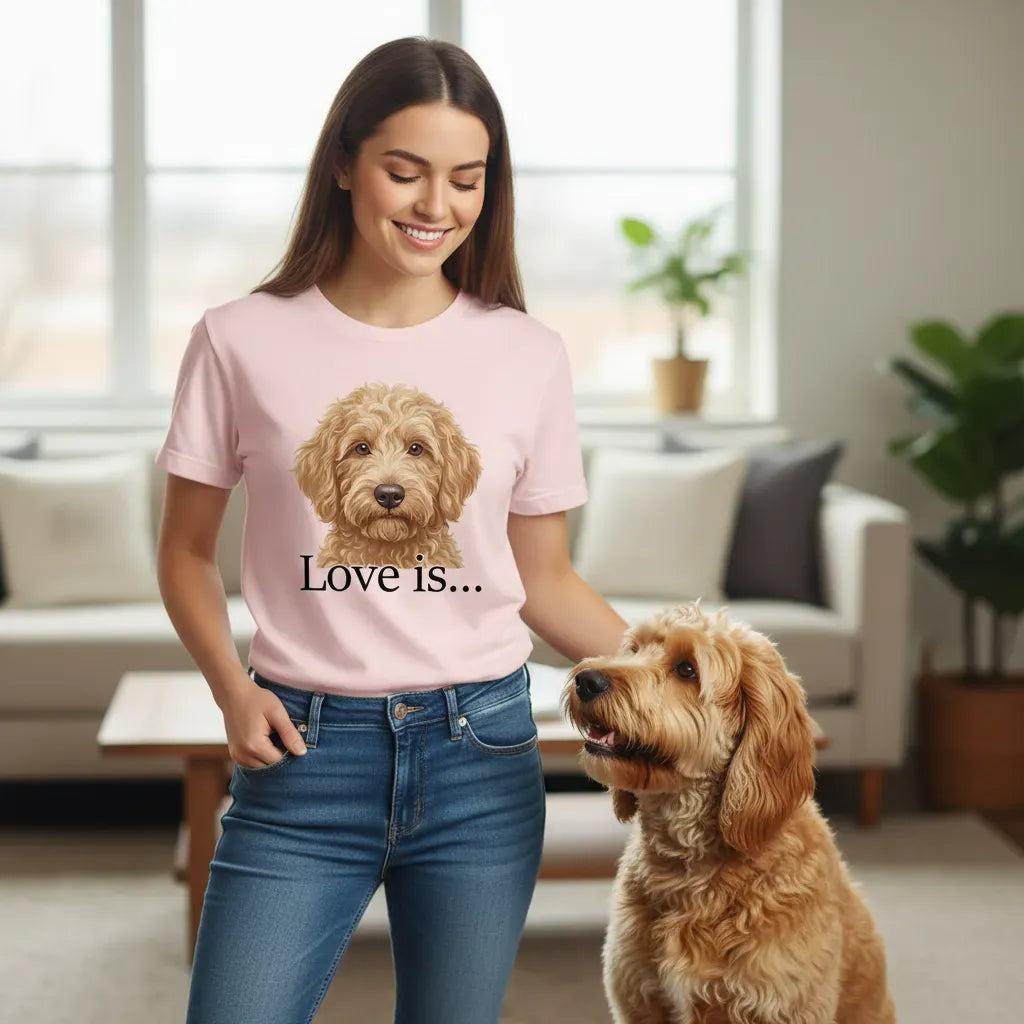 Golden Goldendoodle Love T-Shirt in by Puppy Jo