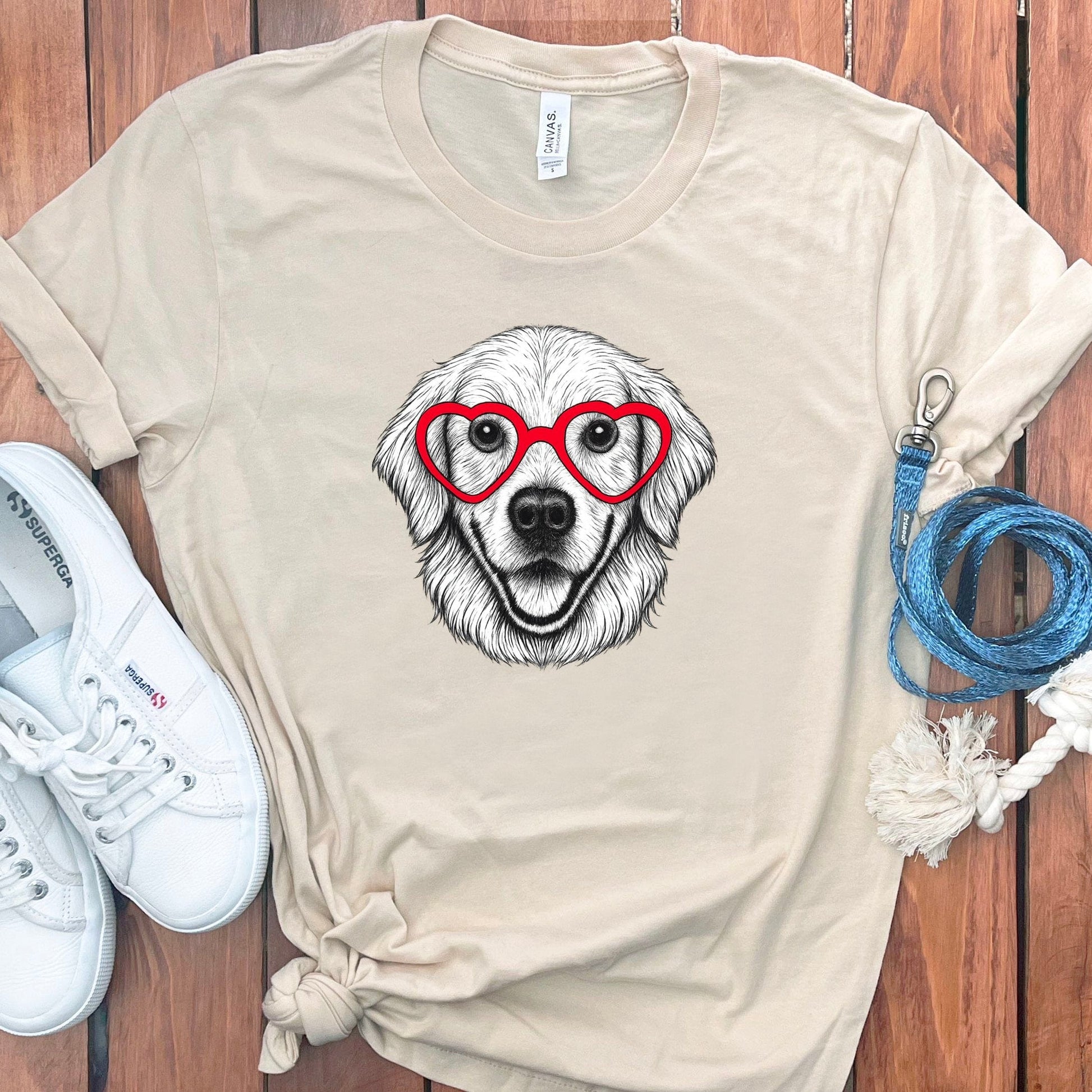 Cute Dog with Heart Glasses Graphic T-Shirt product