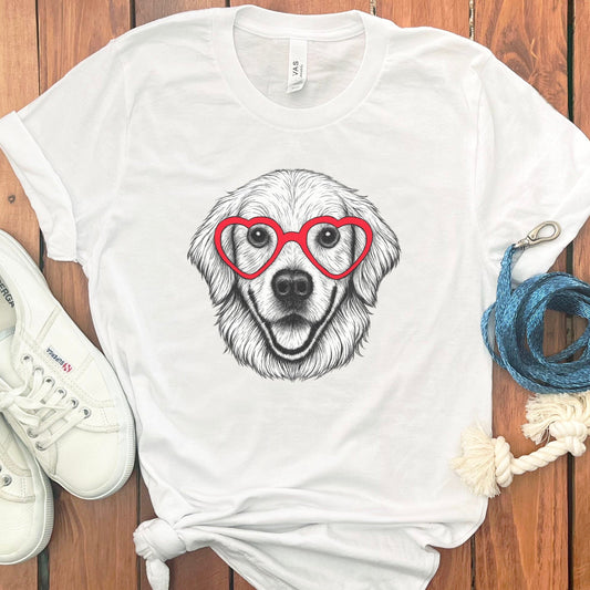Heart Glasses Dog Graphic T-Shirt Stylish Pet Lover product type