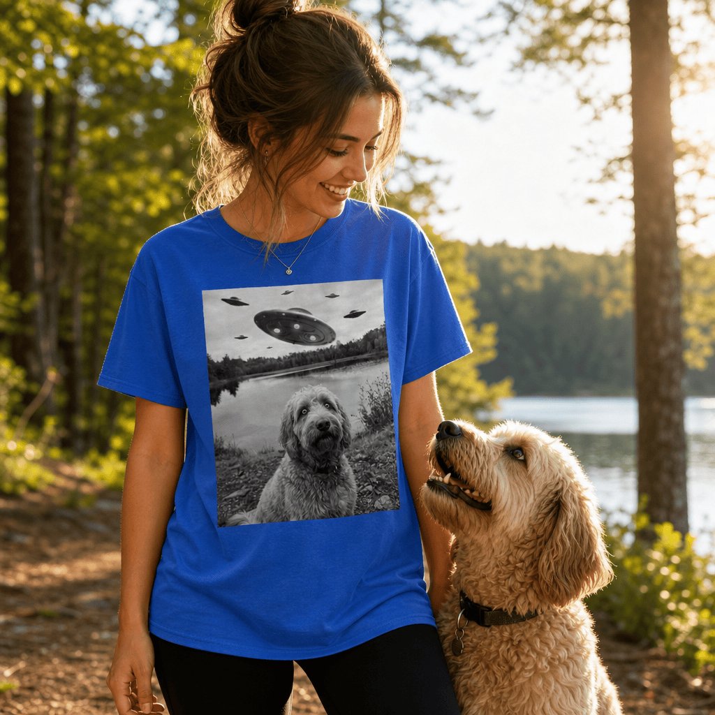 Goldendoodle Alien T-Shirt in by Puppy Jo