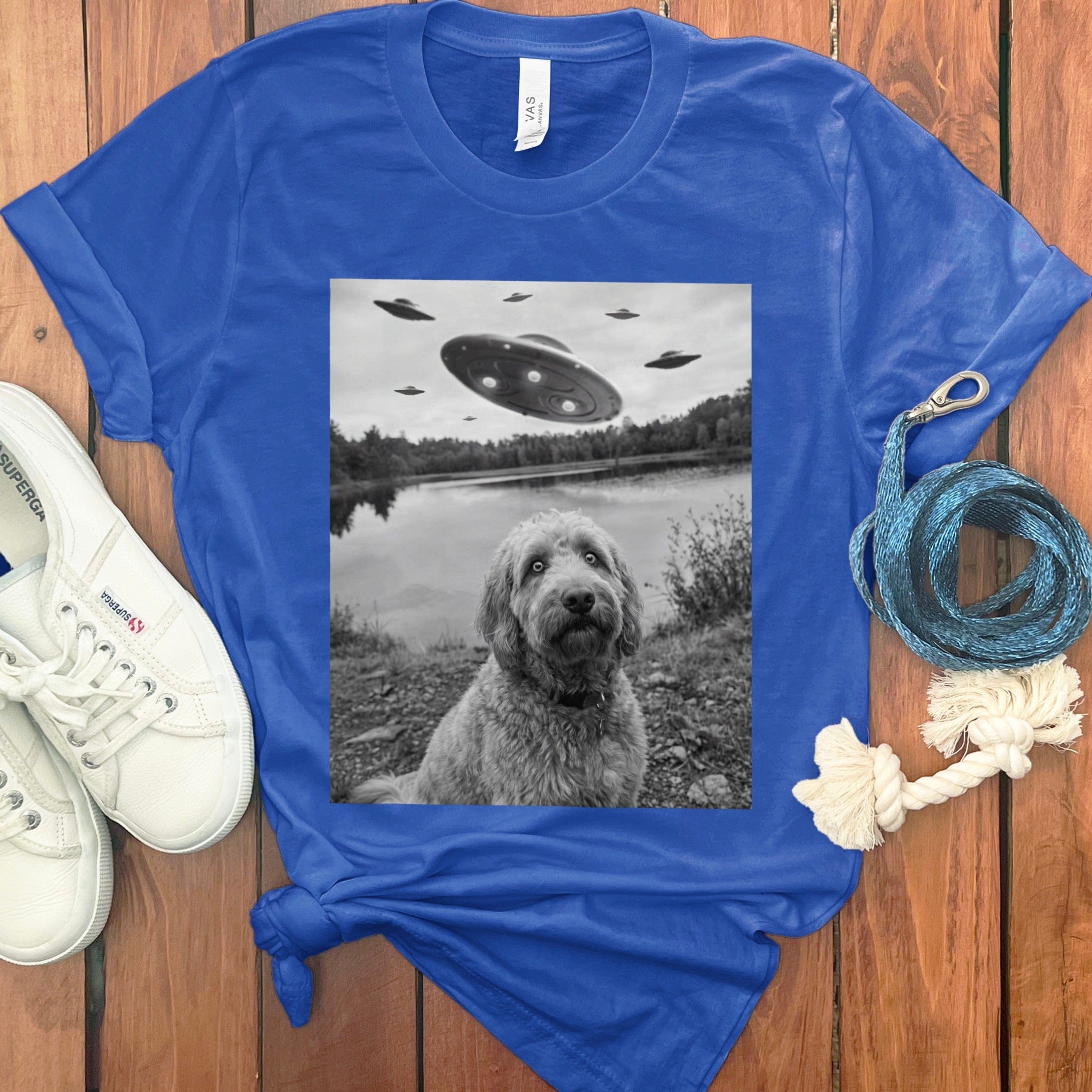 Goldendoodle Alien T-Shirt in True Royal / S by Puppy Jo