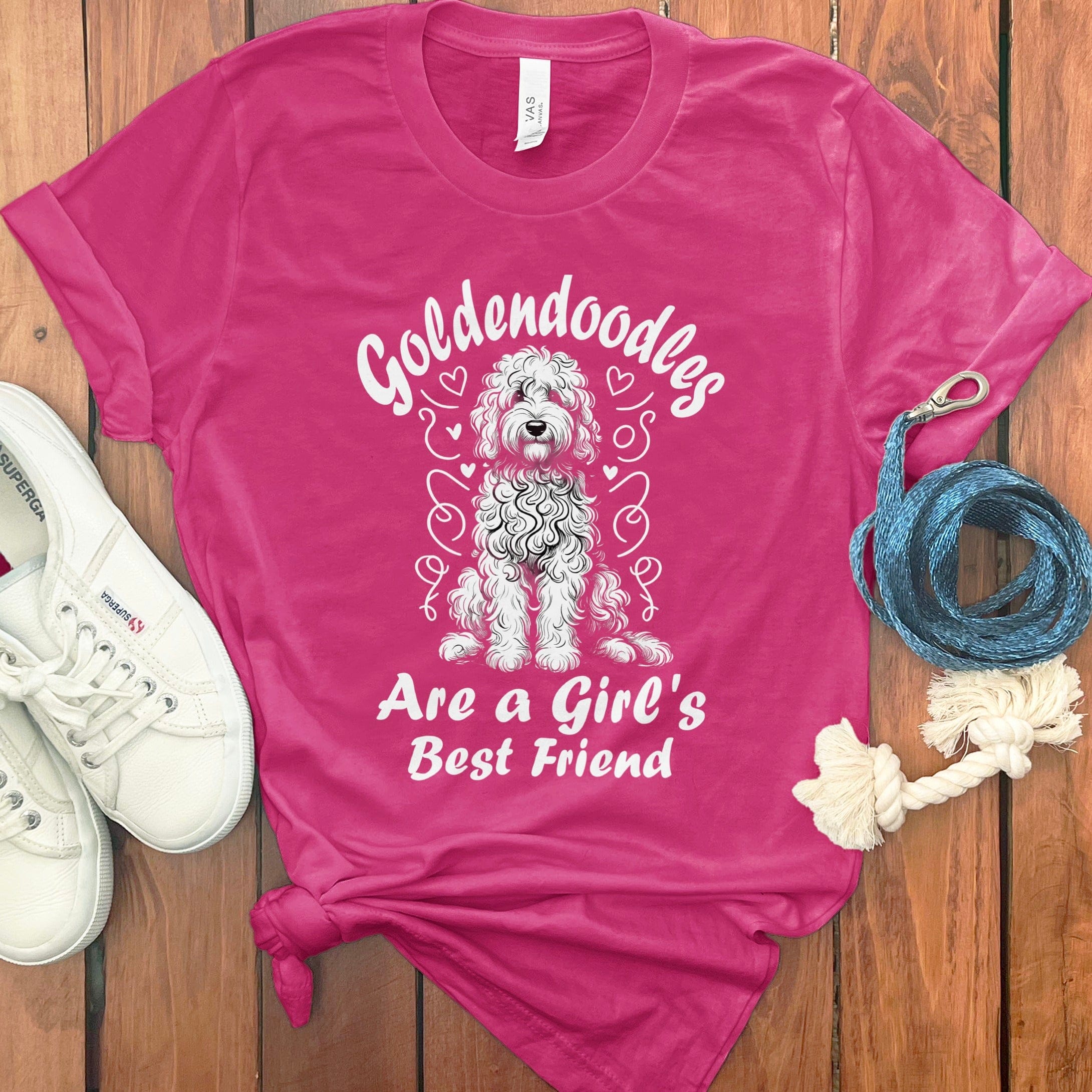 Goldendoodle Best Friend T-Shirt in Charity Pink / S by Puppy Jo