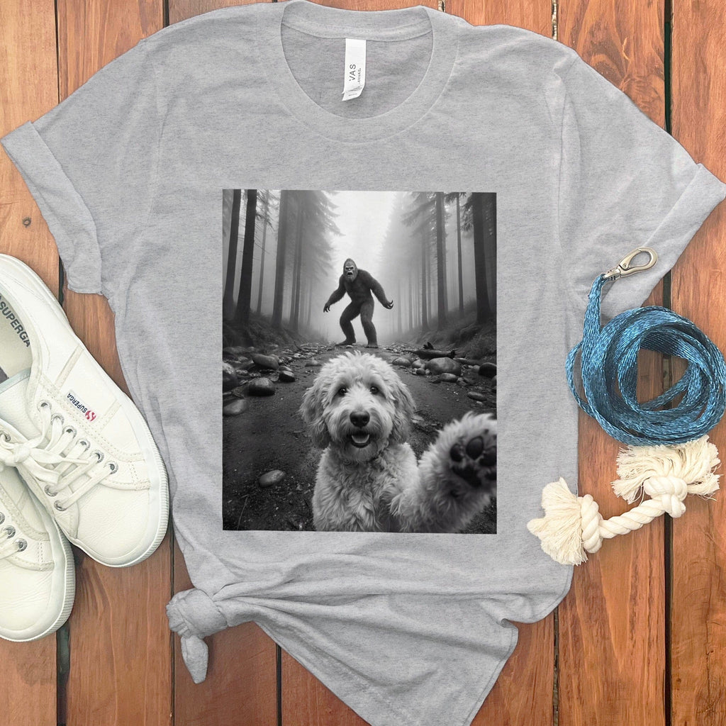 Goldendoodle Bigfoot T-Shirt in Athletic Heather / S by Puppy Jo