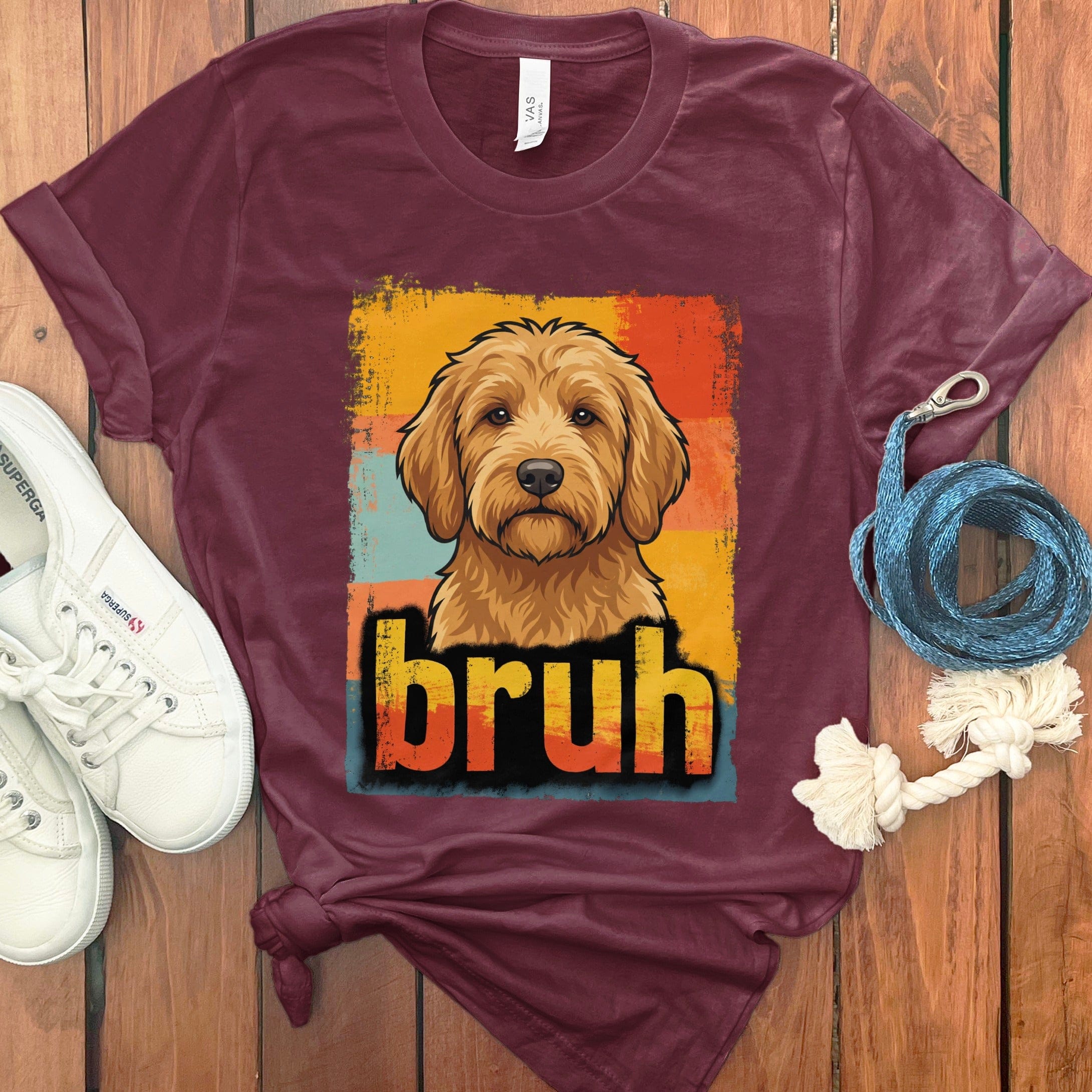 Goldendoodle Bruh T-Shirt in Maroon / S by Puppy Jo