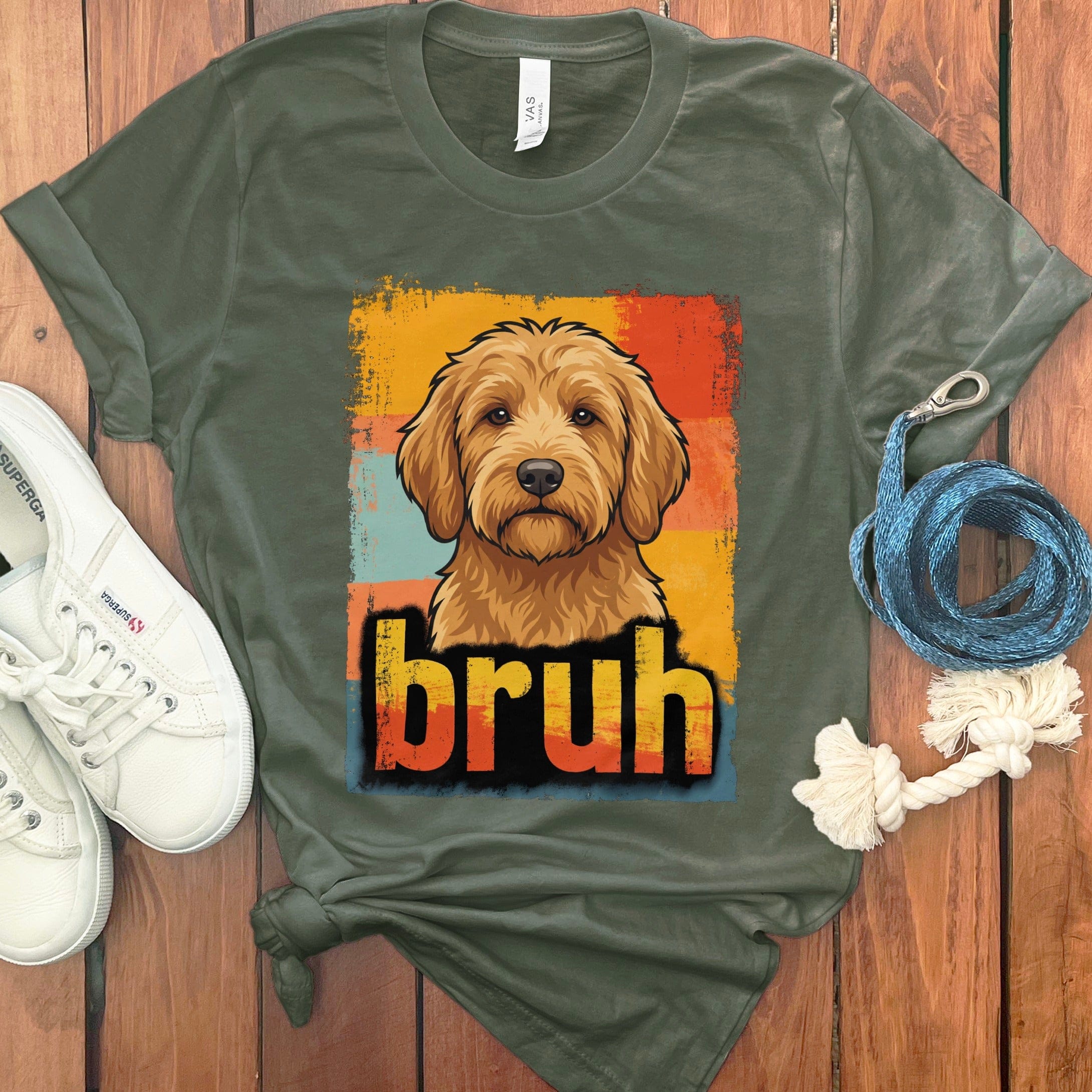 Goldendoodle Bruh T-Shirt in Military Green / S by Puppy Jo