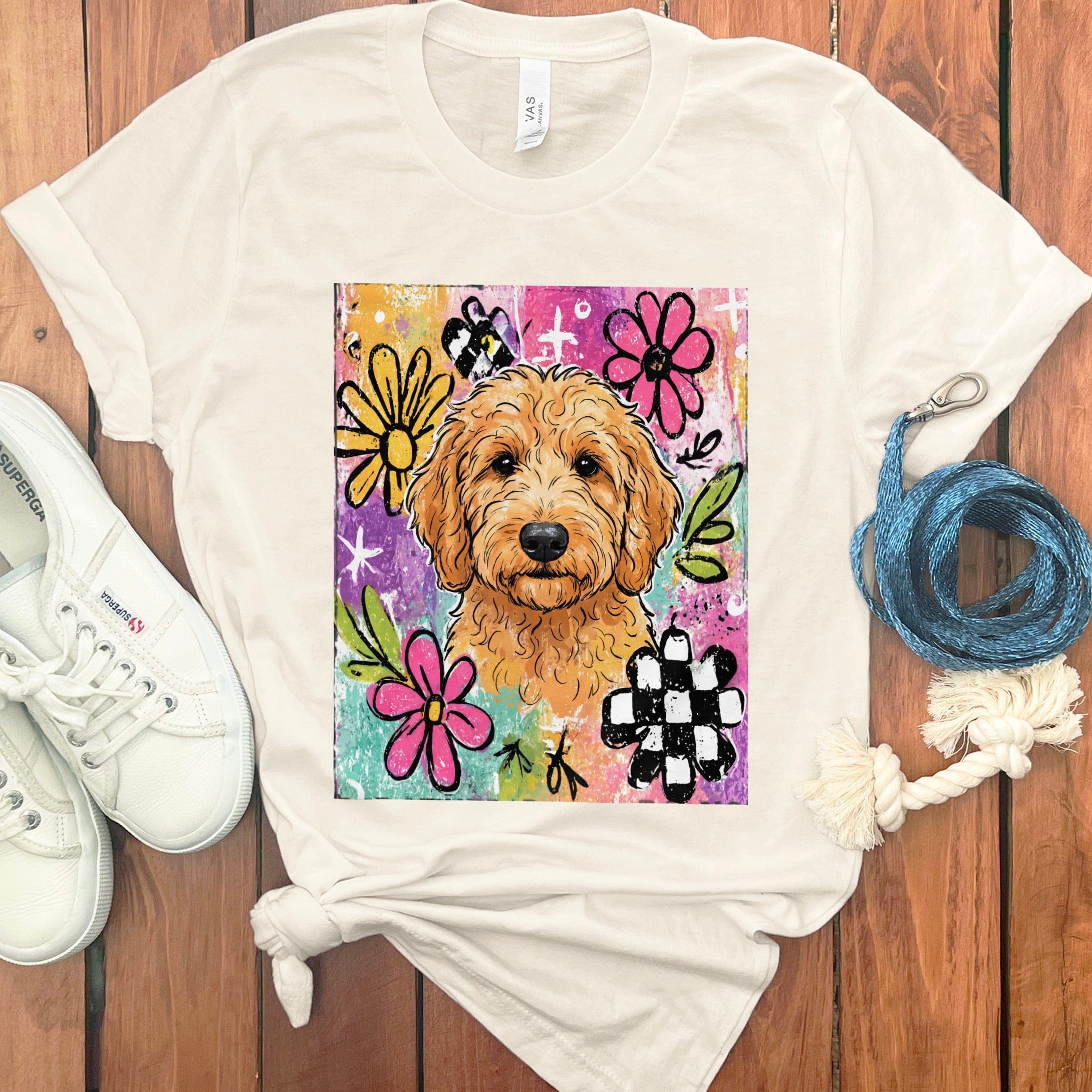 Goldendoodle Color Pop T-Shirt in Natural / S by Puppy Jo