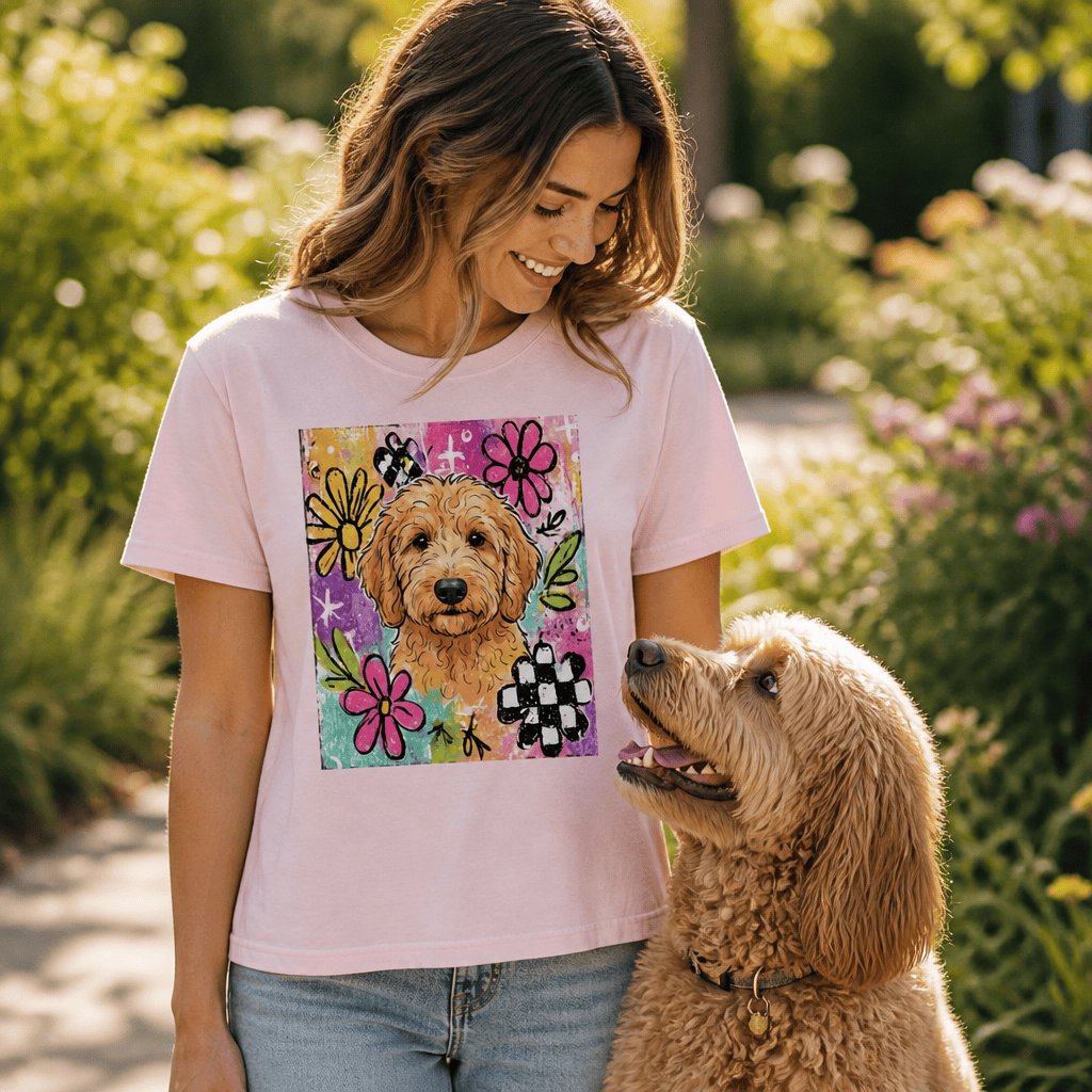 Goldendoodle Color Pop T-Shirt in by Puppy Jo