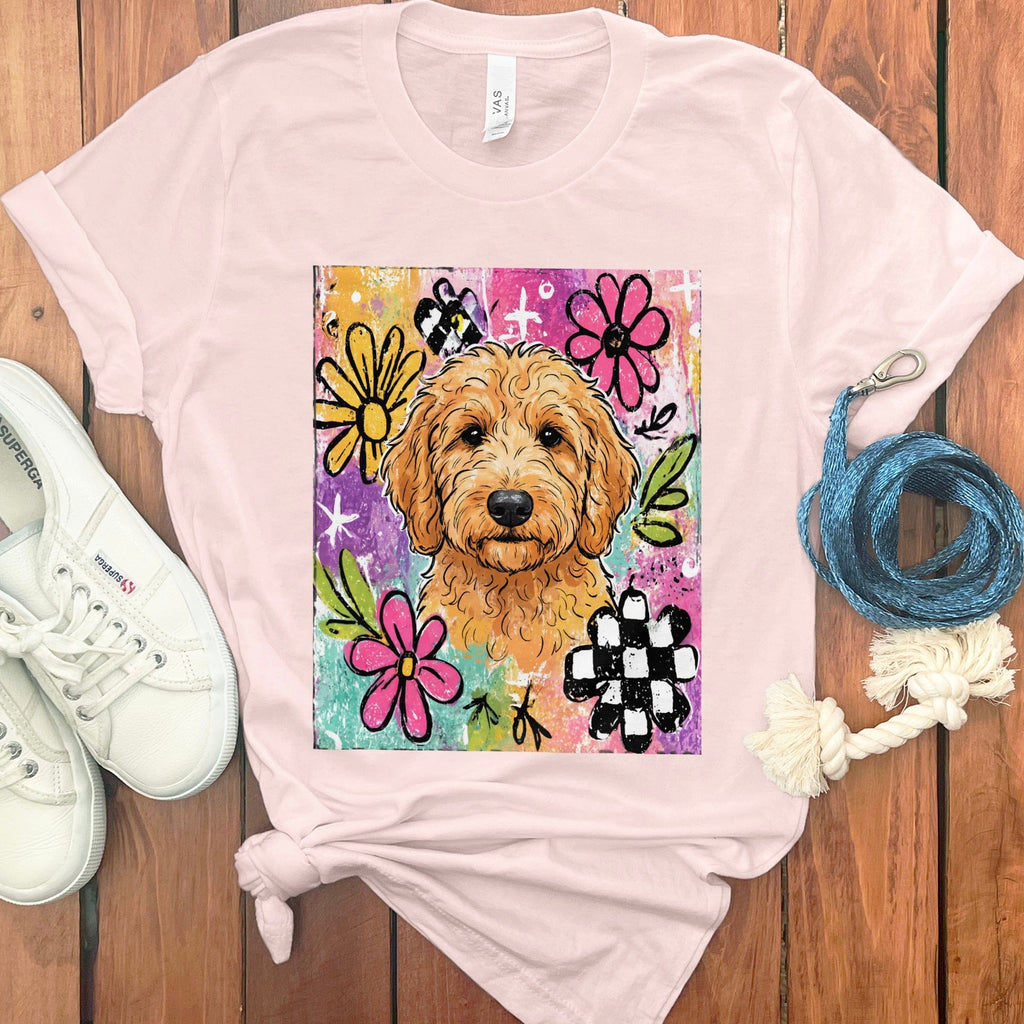 Goldendoodle Color Pop T-Shirt in Soft Pink / S by Puppy Jo