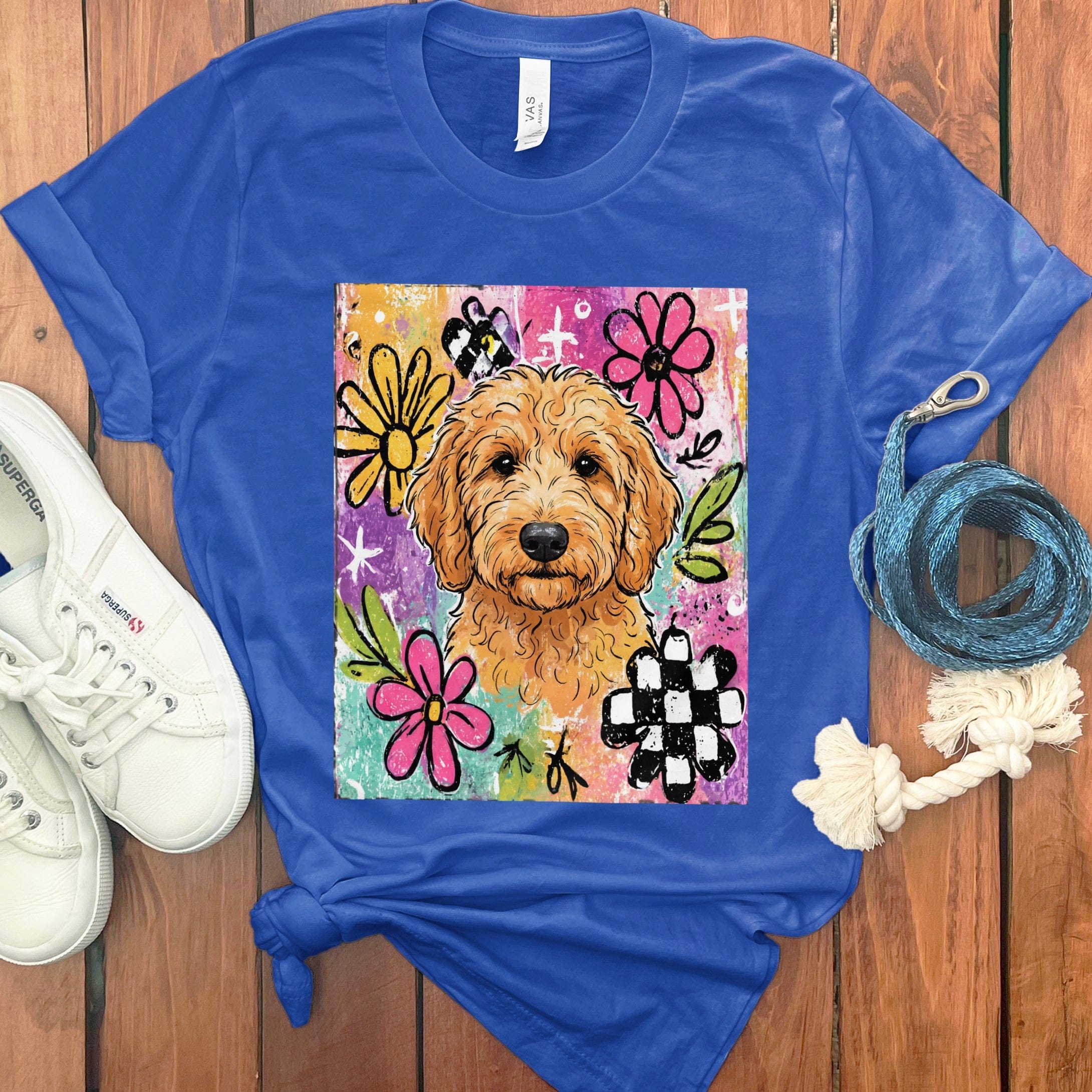 Goldendoodle Color Pop T-Shirt in True Royal / S by Puppy Jo