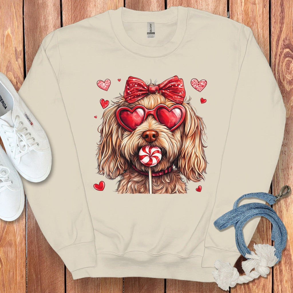 Goldendoodle Coquette Sweatshirt in Sand / S by Puppy Jo