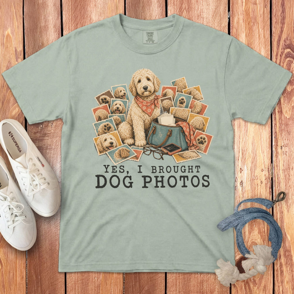 Goldendoodle Dog Photos Signature T-Shirt in Bay / S by Puppy Jo