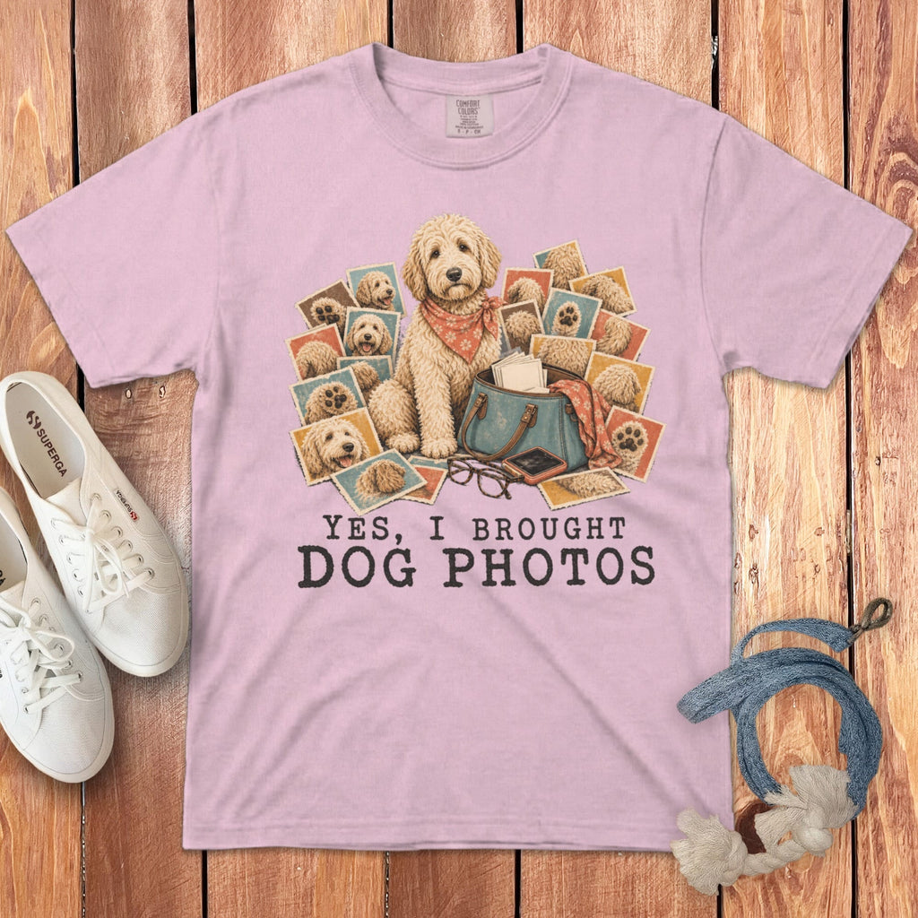 Goldendoodle Dog Photos Signature T-Shirt in Blossom / S by Puppy Jo