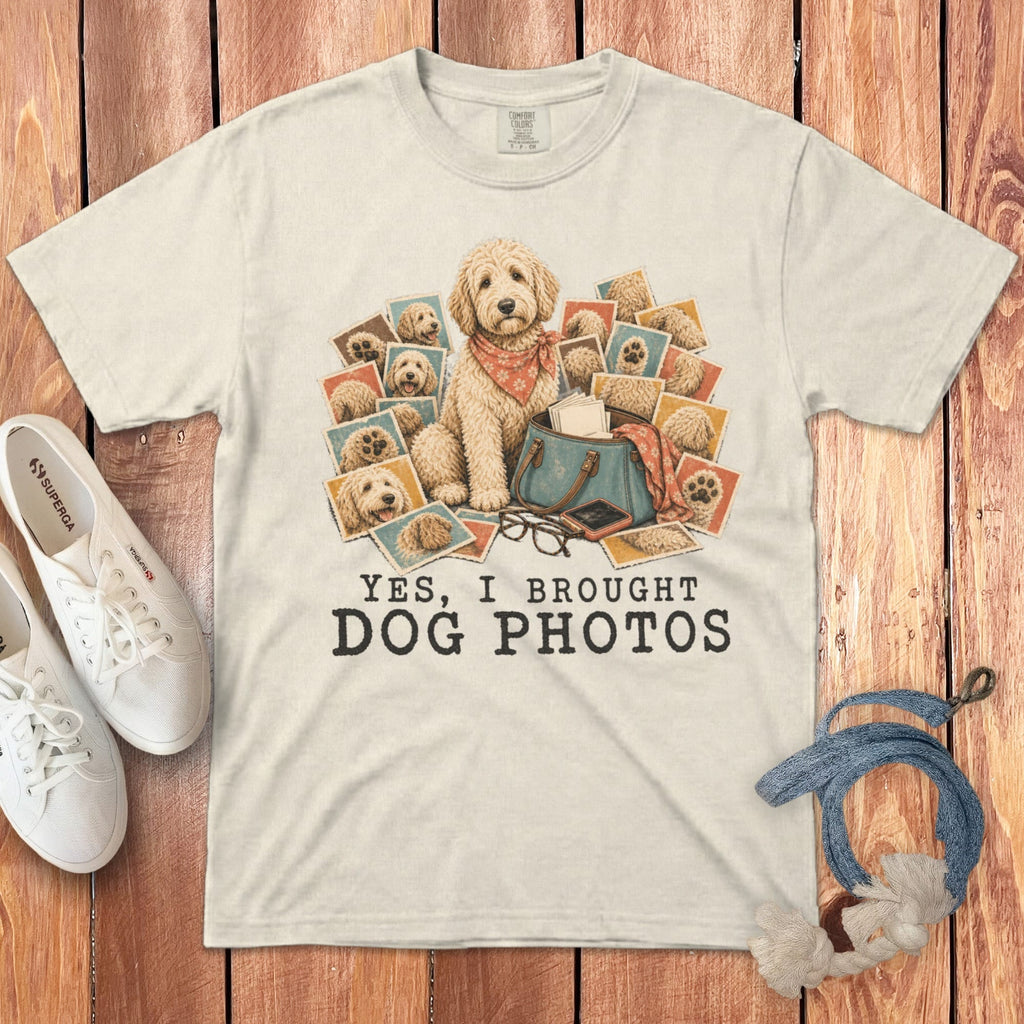 Goldendoodle Dog Photos Signature T-Shirt in Ivory / S by Puppy Jo