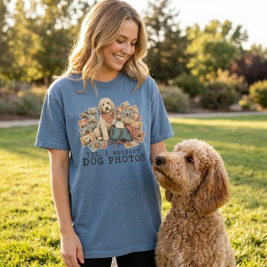 Goldendoodle Dog Photos Signature T-Shirt in by Puppy Jo