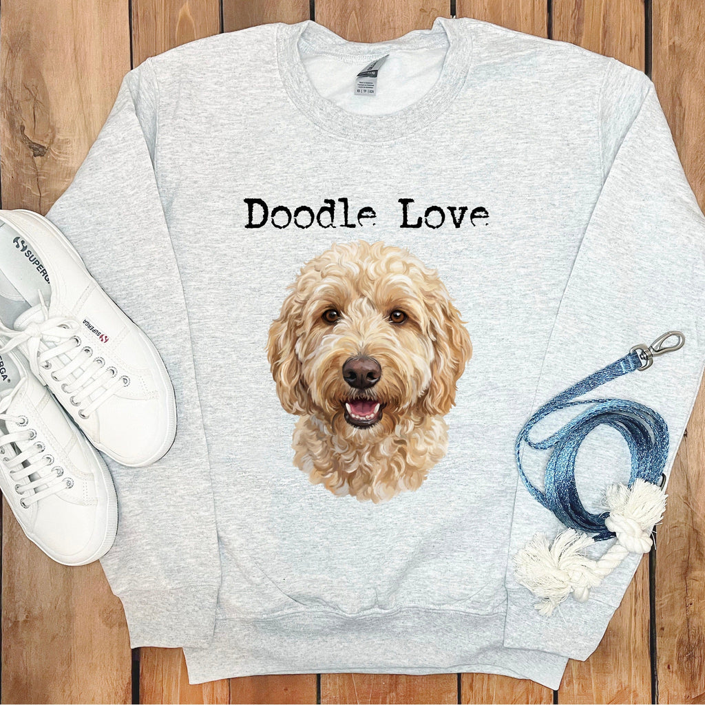 Goldendoodle Doodle Love Sweatshirt in Ash / S by Puppy Jo
