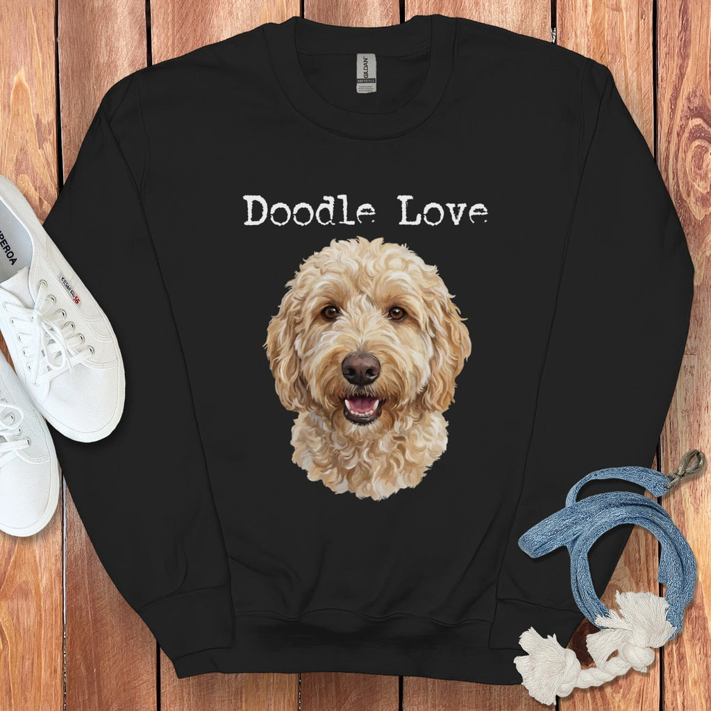 Goldendoodle Doodle Love Sweatshirt in Black / S by Puppy Jo