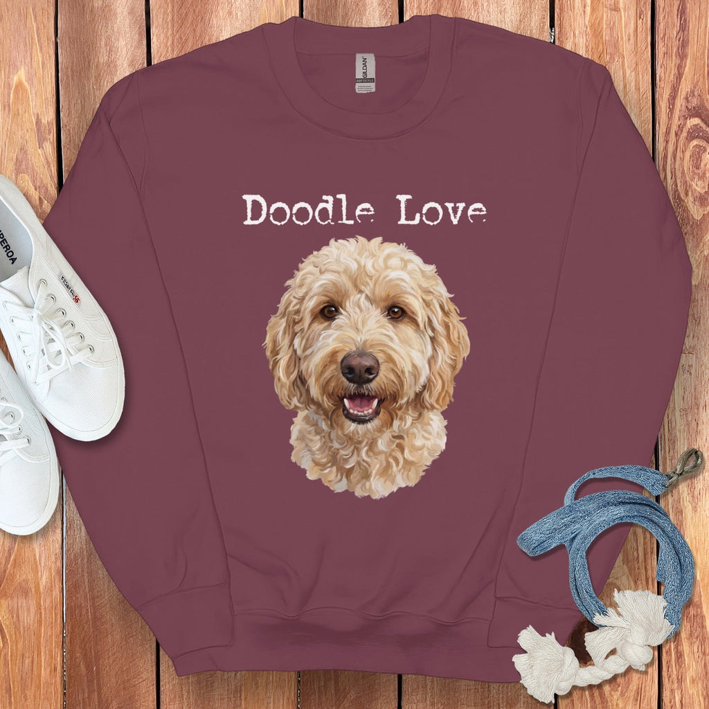 Goldendoodle Doodle Love Sweatshirt in Maroon / S by Puppy Jo