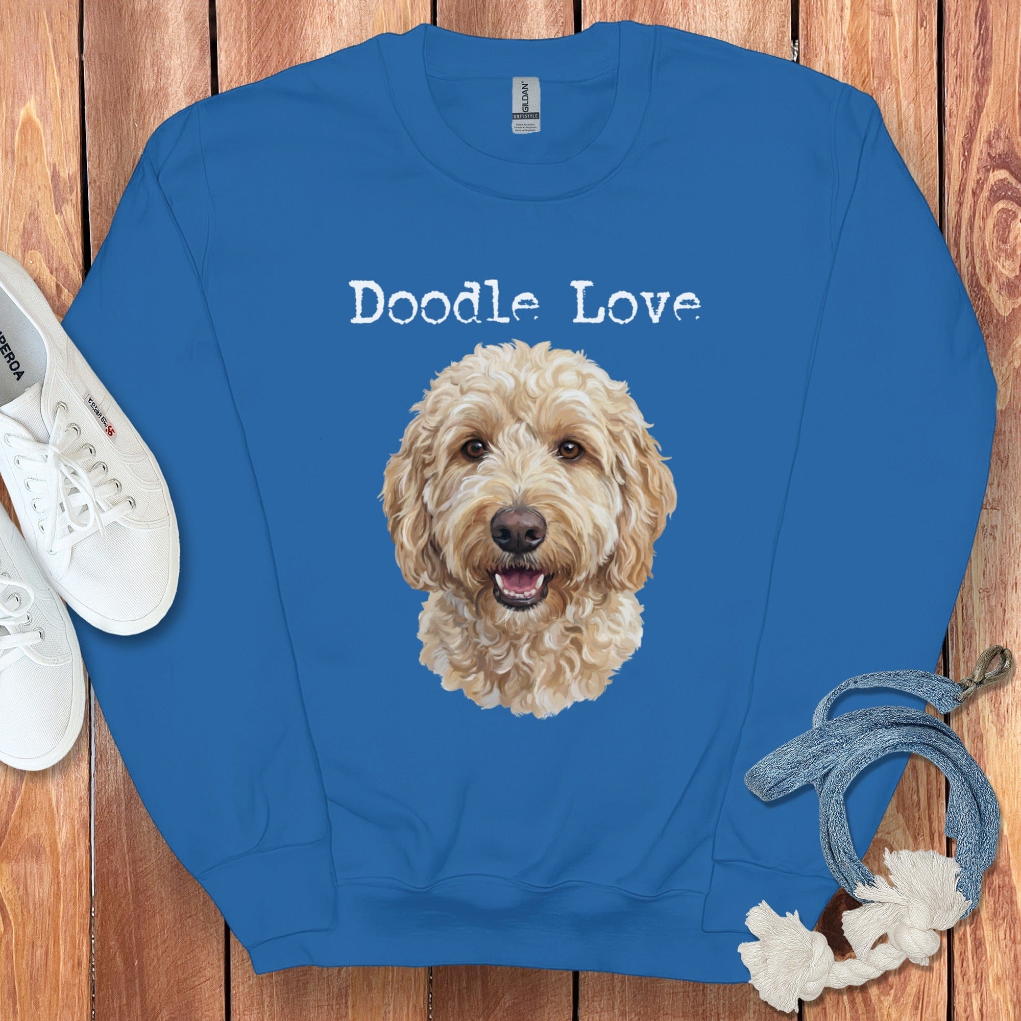 Goldendoodle Doodle Love Sweatshirt in Royal / S by Puppy Jo