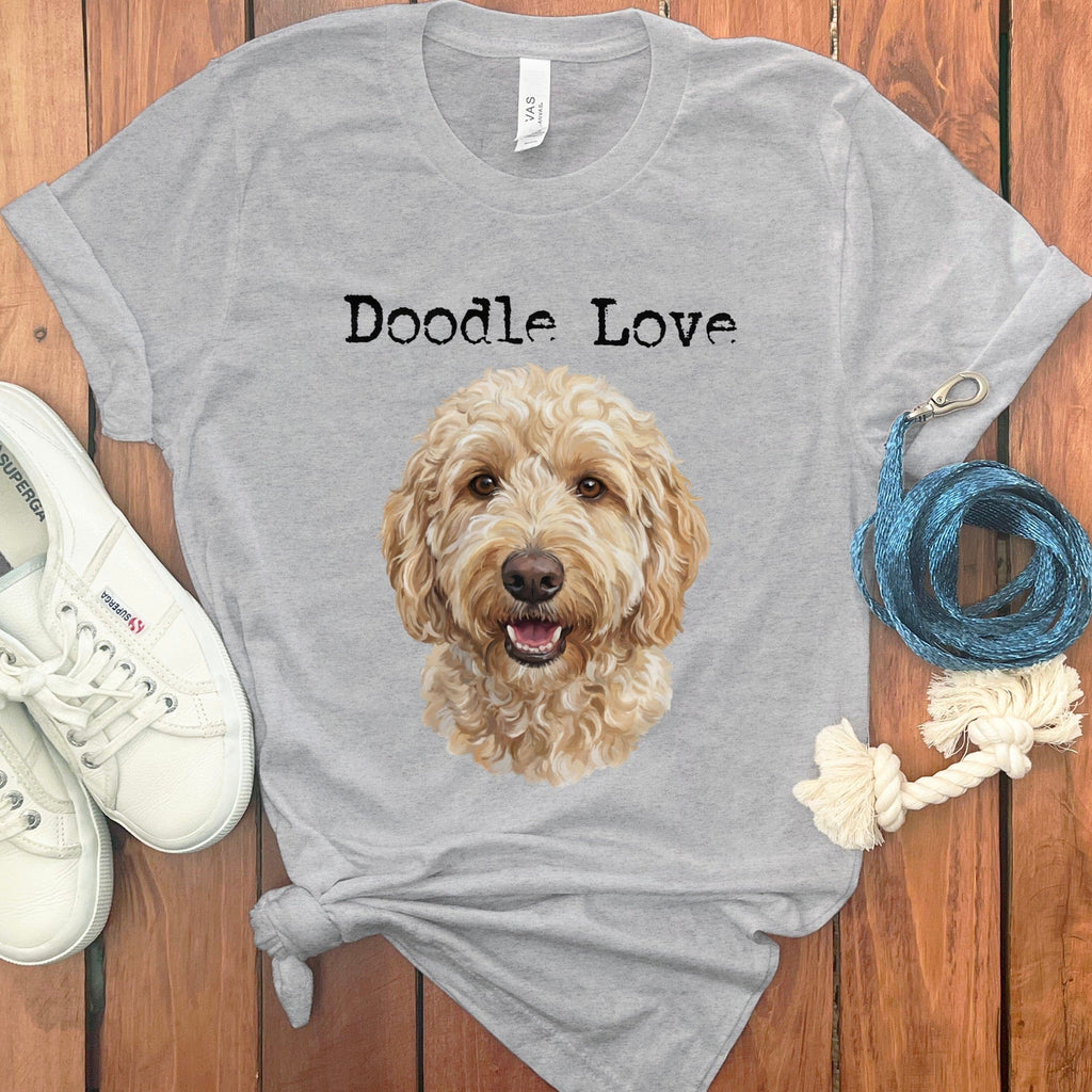 Goldendoodle Doodle Love T-Shirt in Athletic Heather / S by Puppy Jo