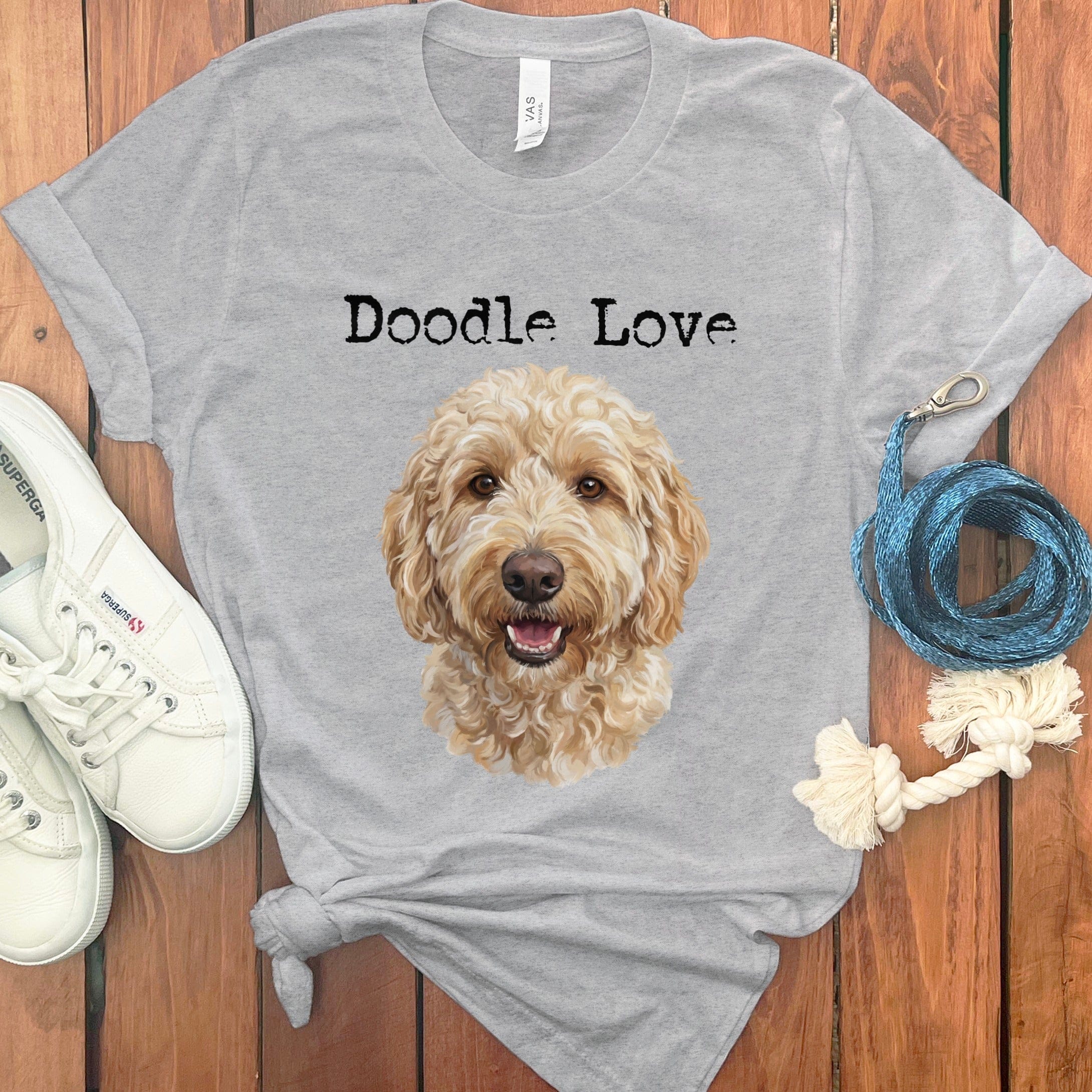 Goldendoodle Doodle Love T-Shirt in Athletic Heather / S by Puppy Jo