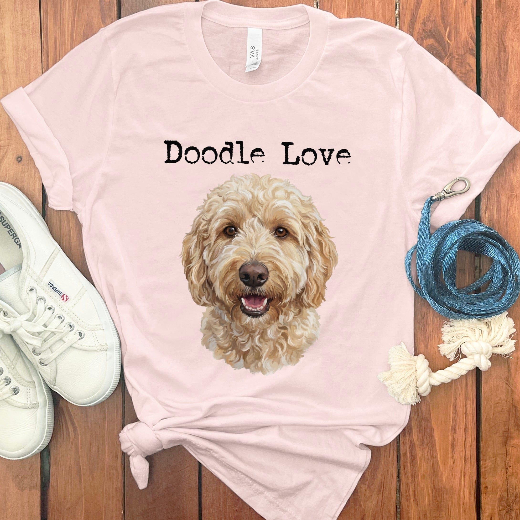 Goldendoodle Doodle Love T-Shirt in Soft Pink / S by Puppy Jo