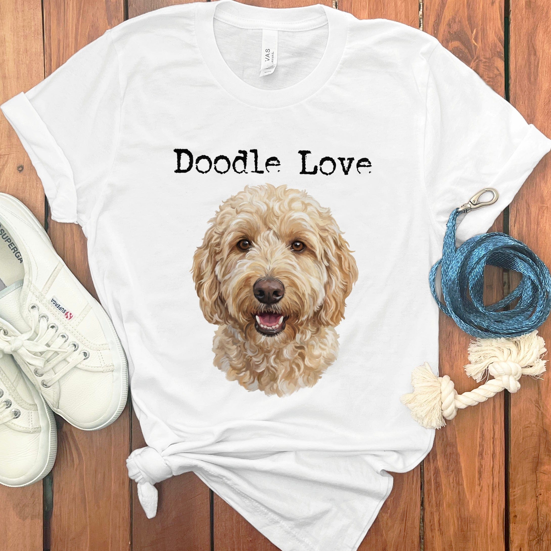 Goldendoodle Doodle Love T-Shirt in White / S by Puppy Jo