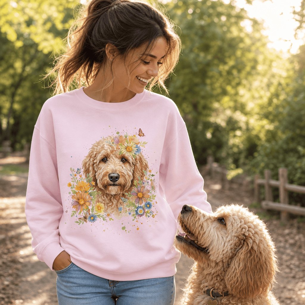 Goldendoodle Flower Sweatshirt in by Puppy Jo