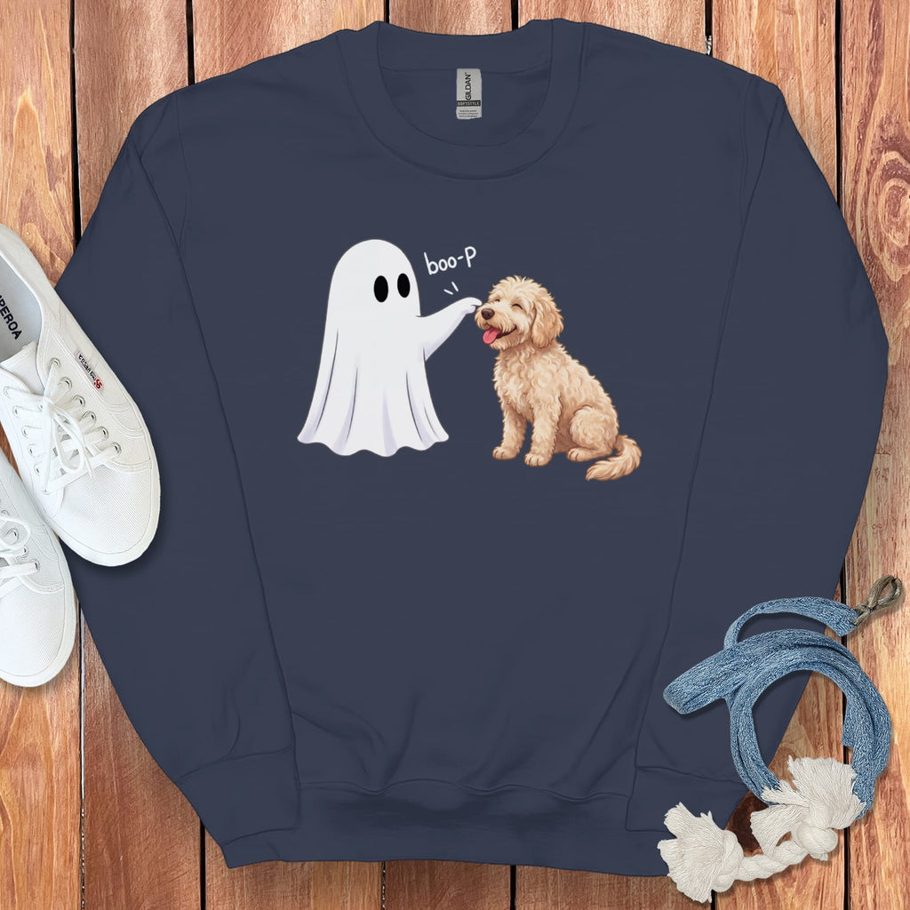 Goldendoodle Ghost Boop Sweatshirt in Navy / S by Puppy Jo