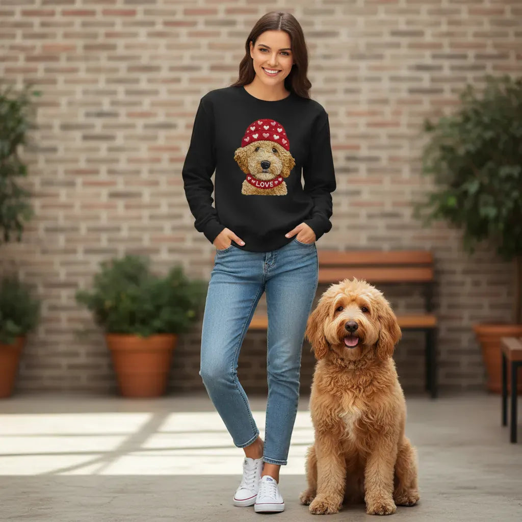 Goldendoodle Heart Cap Sweatshirt in by Puppy Jo