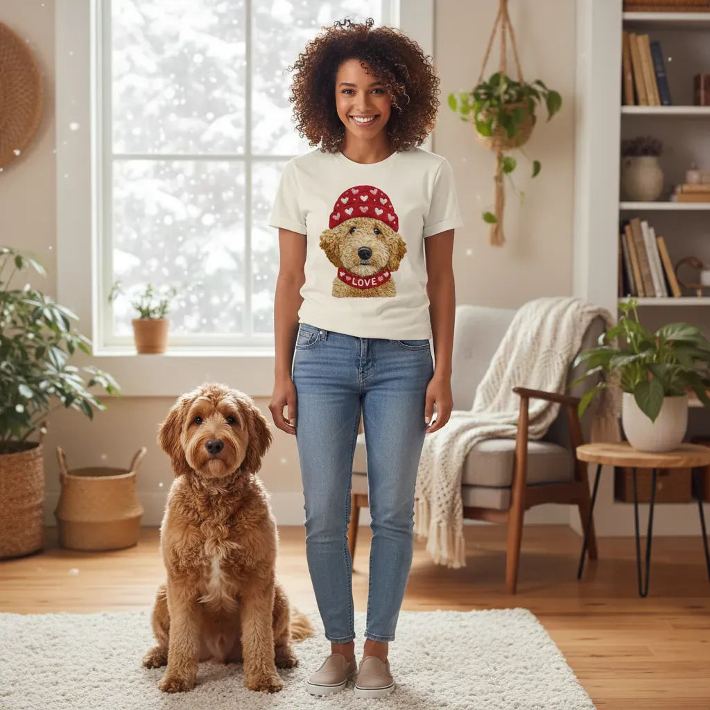Goldendoodle Heart Cap T-Shirt in by Puppy Jo