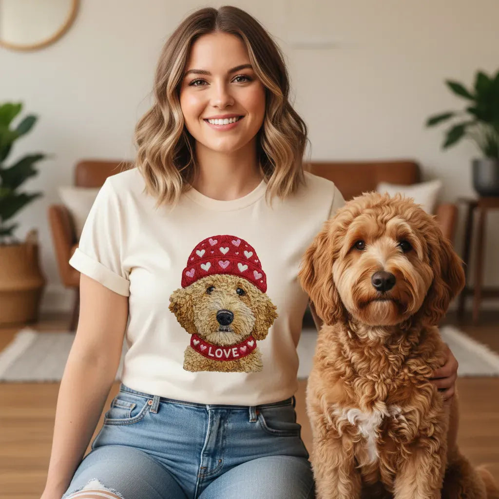 Goldendoodle Heart Cap T-Shirt in by Puppy Jo