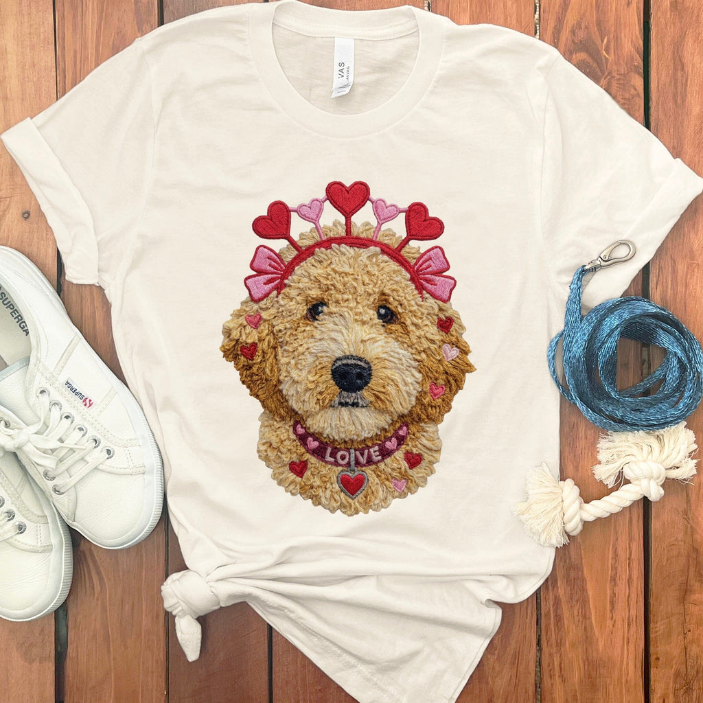 Goldendoodle Heart Crown T-Shirt in Natural / S by Puppy Jo