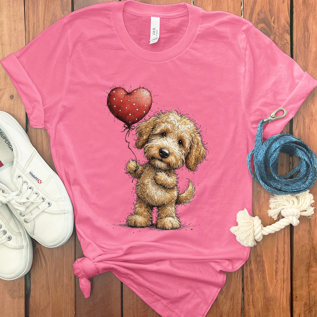 Goldendoodle Heart T-Shirt in Charity Pink / S by Puppy Jo