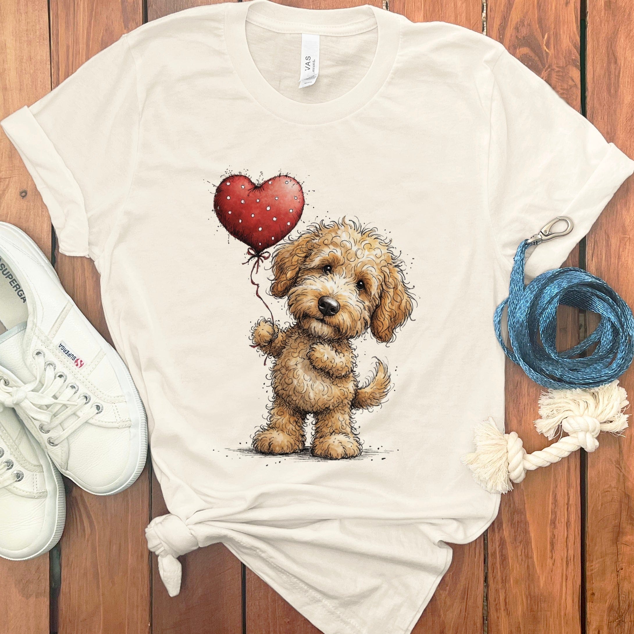 Goldendoodle Heart T-Shirt in Natural / S by Puppy Jo
